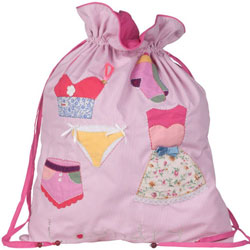 Button Girl Embroidered Laundry Bag