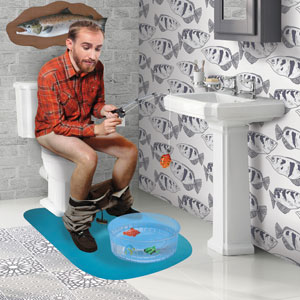 Man Toilet Fishing