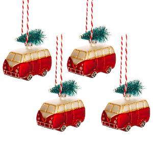 Mini Campervan Shaped Bauble - Set