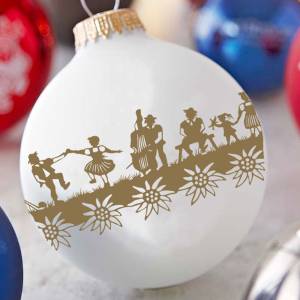 Christmas Bauble Swiss Tradition White