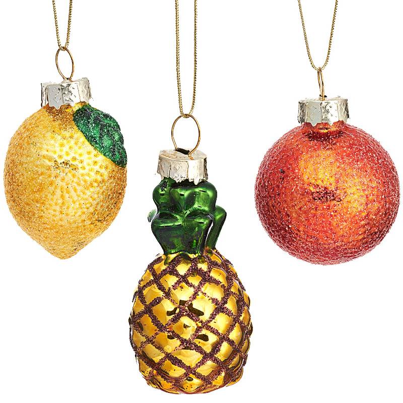 Mini Tropical Fruit Baubles Set