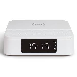 Chargeur sans Fil avec Horloge et Enceinte