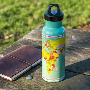 World Map Water Bottle